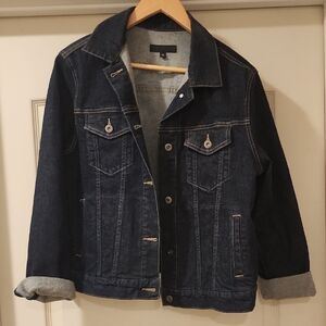 Uniqlo Dark Indigo Denim Jacket - Button-Front Shirt Jacket